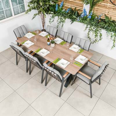 Bracken Outdoors Barcelona 8 Seat Rectangular Aluminium Garden Furniture Set