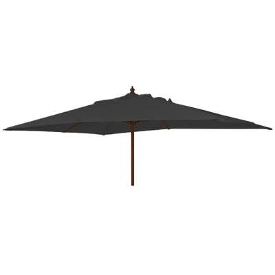 Alexander Rose 3m x 2m Hardwood Rectangular Garden Parasol - Charcoal
