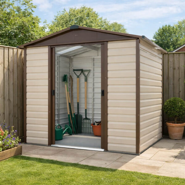 8' x 6'6 Yardmaster Shiplap Metal Shed Brown Finish (2.43m x 1.97m)