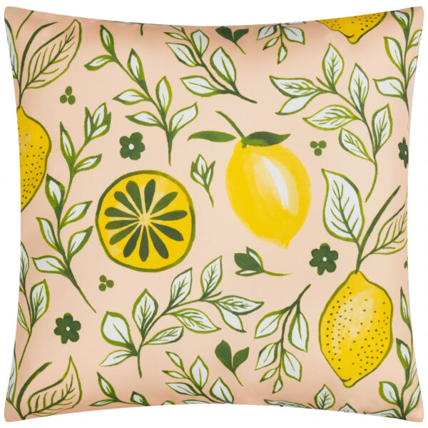 furn. Citronello Printed Outdoor Cushion Cover - Peach - Size 45 cm x 45 cm