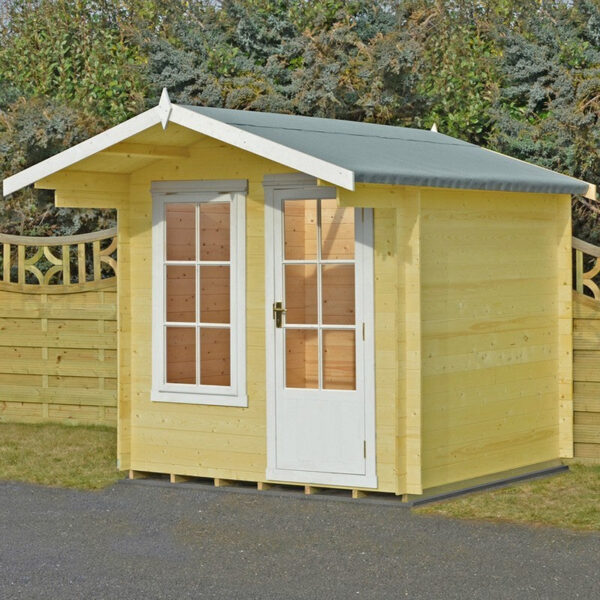 Crinan 8' x 8' 9" Apex Log Cabin - Budget 19mm Cladding Tongue & Groove
