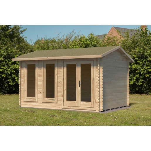 Forest Garden 4 x 3m Chiltern Cabin Single Glaze and Shingles