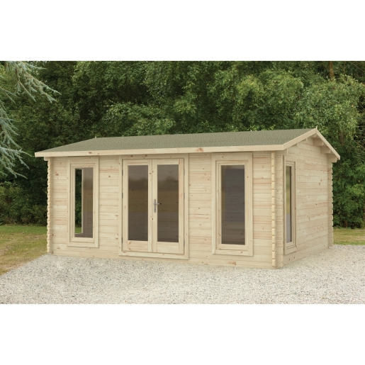 Forest Garden 5 x 4m Rushock Log Cabin and Felt Shingles