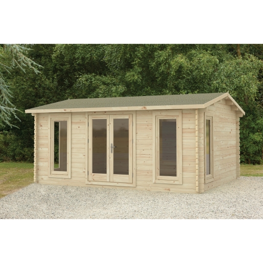 Forest Garden 5 x 4m Rushock Log Cabin Underlay and Felt 34 Installed