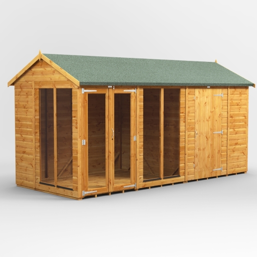 14 x 6 Power Apex Summerhouse With 6ft Side Store