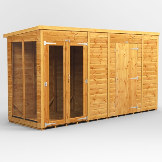12 x 4 Power Pent Summerhouse With 6ft Side Store