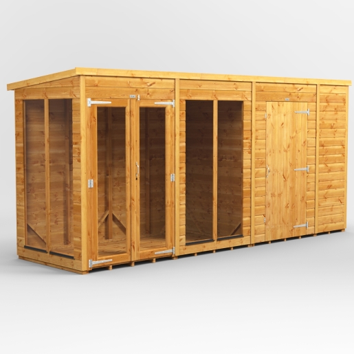 14 x 4 Power Pent Summerhouse With 6ft Side Store