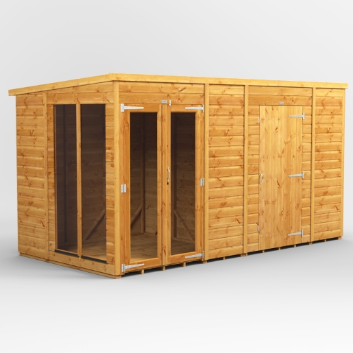 12 x 6 Power Pent Summerhouse With 6ft Side Store
