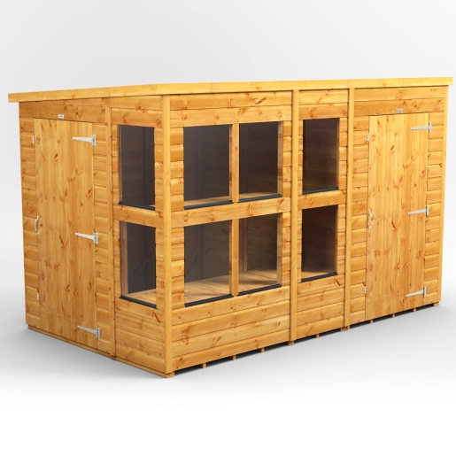 10 x 6 Power Pent Potting Shed With 4ft Side Store