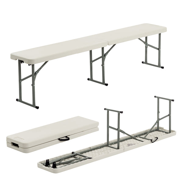 6 feet / 180cm Four Person Folding Trestle Bench - White