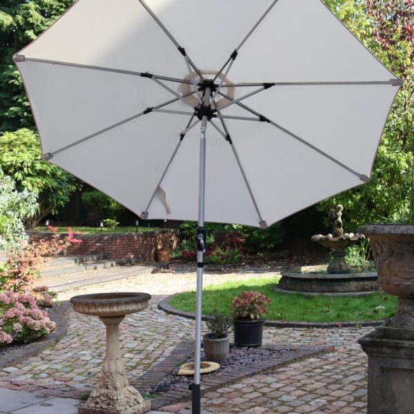 Royalcraft Crank and Tilt LED Strip Parasol Ivory