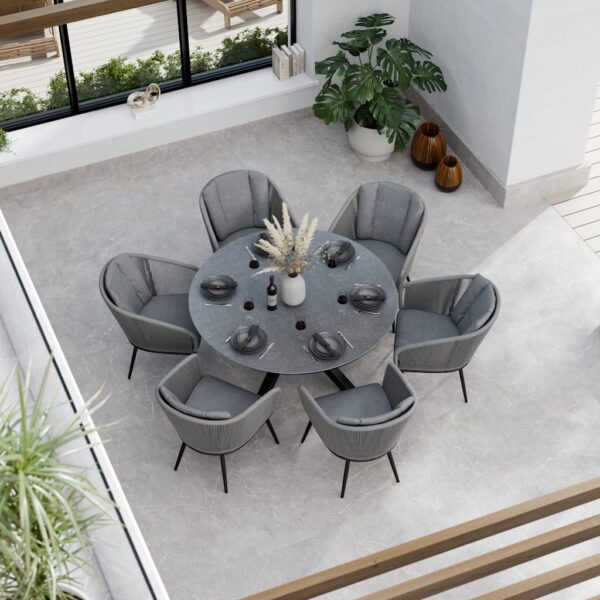 Royalcraft Aspen 6 Seater Garden Table and Chairs Grey Mix