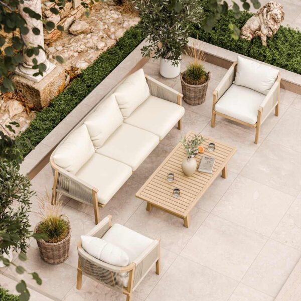 Royalcraft Roma 5 Seater Lounge Set Natural Mix