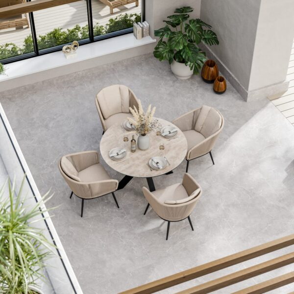 Royalcraft Bali 4 Seater Dining Set Beige Mix