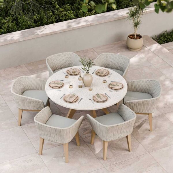 Royalcraft Astral 6 Seater Garden Table and Chairs Natural Mix