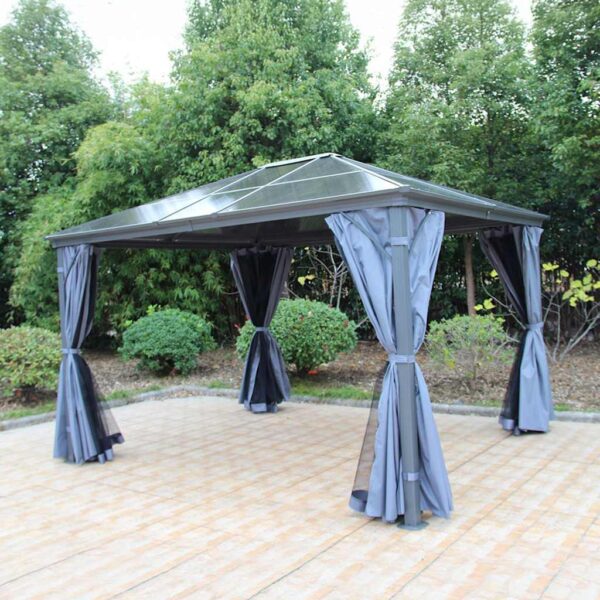 Royalcraft Lugano 3m x 3.6m Rectangle Gazebo Grey