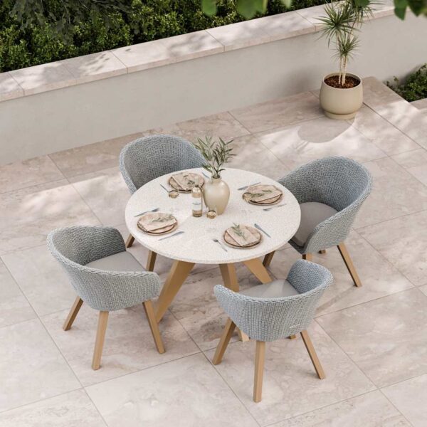Royalcraft Astral 4 Seater Dining Set Grey Mix