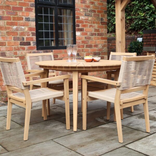 Royalcraft Roma 4 Seater Garden Table & Chairs Natural