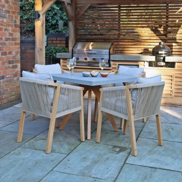 Royalcraft Luna 4 Seater Garden Table & Chairs Natural