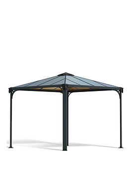 Canopia By Palram Palermo 3000 Garden Gazebo - 3 X 3M, Heavy Duty Aluminium Frame, Rust Resistant