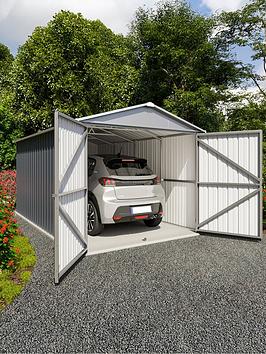 Yardmaster 10X17Ft Metal Garage With 2 Large Swing Doors