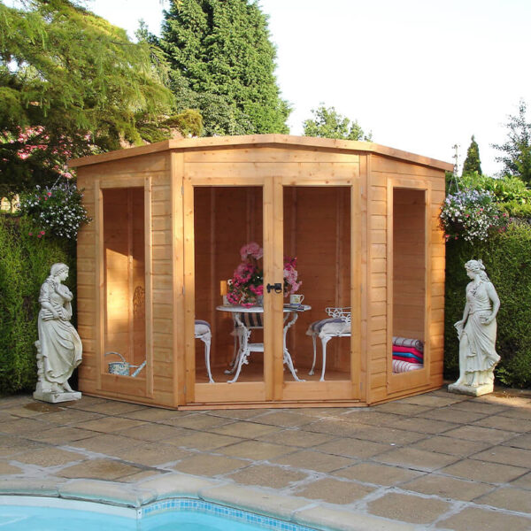 8' x 8' Shire Barclay Corner Wooden Summerhouse