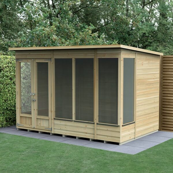 10' x 6' Forest Beckwood 25yr Guarantee Double Door Pent Summer House (3.11m x 2.05m)