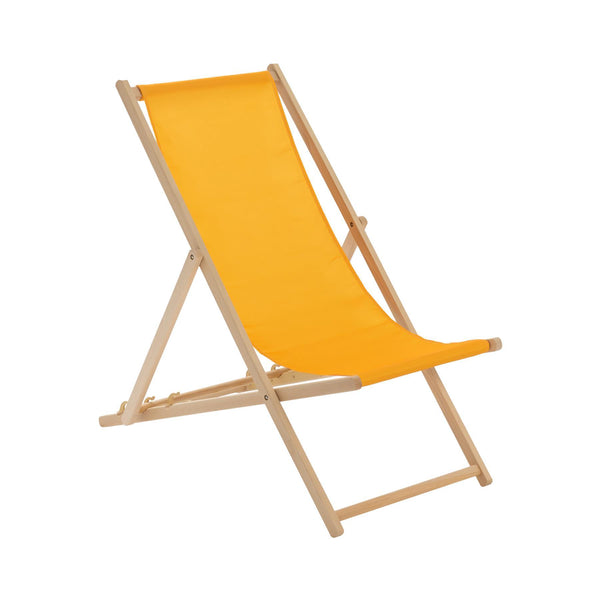 Mustard Folding Wooden Deck Chair