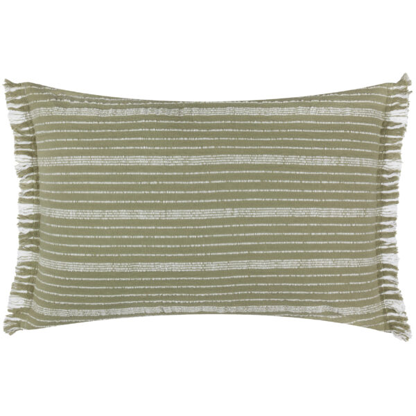 Yard Tide Textured Stripe Outdoor Cushion Cover - Green Cotton - Size 40 cm x 60 cm