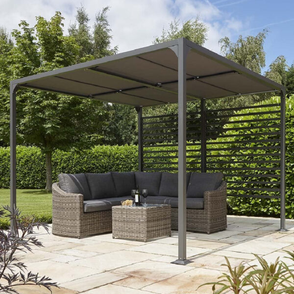 Faversham Small Aluminium Garden Canopy In Grey