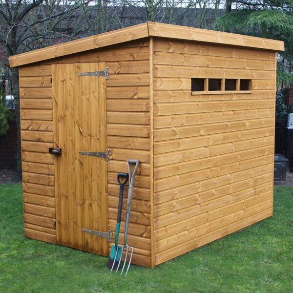 7' x 5' Traditional Shiplap Pent Security Wooden Garden Shed (2.14m x 1.52m)