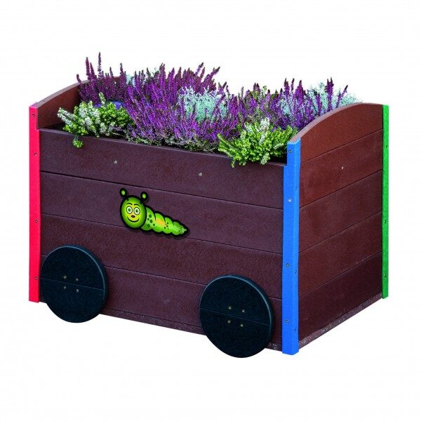 Outdoor Recycled Plastic Playground Train Planter Carriage